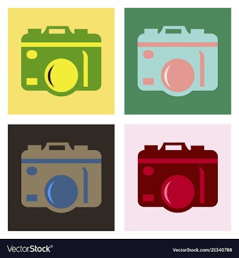 Hanging vintage camera vector image