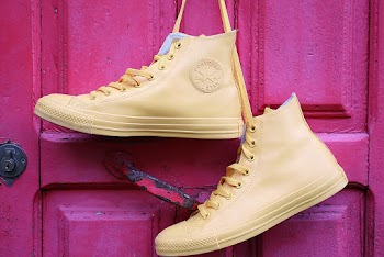 Hanging Yellow Converse High-top Sneakers