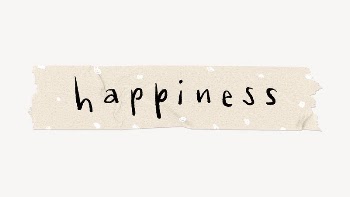 Happiness word sticker, washi tape | Free PSD - rawpixel