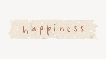 Happiness word sticker, washi tape | Free PSD - rawpixel