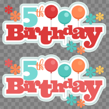 Happy 5th Birthday PNG Transparent Image