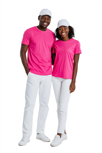 Happy African Couple in Matching Outfits