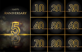 Happy anniversary background with gold lines Free Vector