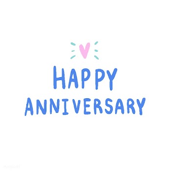 Happy Anniversary typography in blue | Free stock vector - 472315