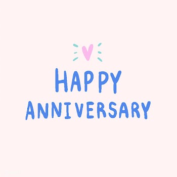 Happy Anniversary typography in blue | Free stock vector - 472320