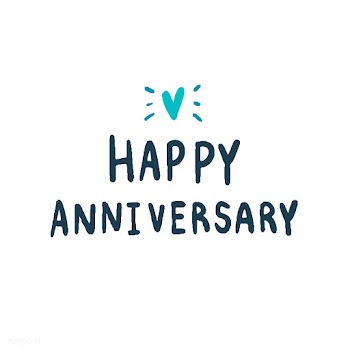 Happy Anniversary typography in blue | Free stock vector - 472539
