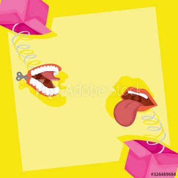 happy april fools day card with surprise boxes and crazy mouths