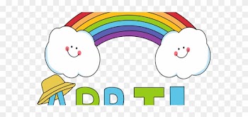 Happy April - Rainbow With Clouds Clipart
