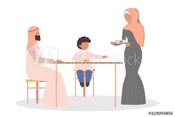 Happy arab family spend time together at home
