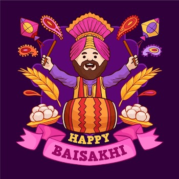Happy baisakhi event Free Vector