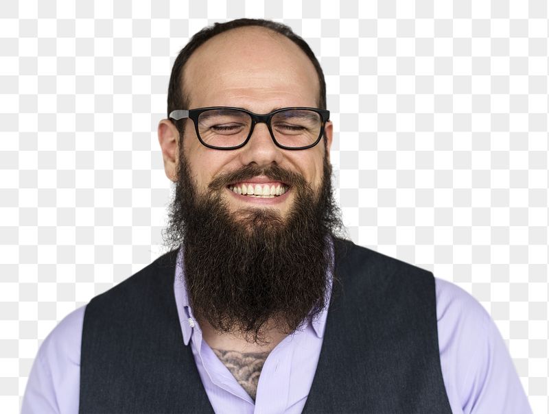 Happy bearded man png sticker, | Free PNG - rawpixel