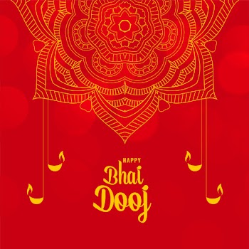 Happy bhai dooj festival ceremony decorative illustration Free Vector