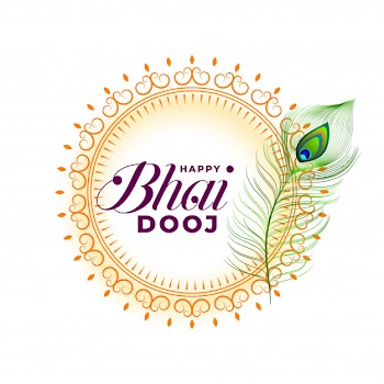 Happy bhai dooj wishes greeting card Free Vector