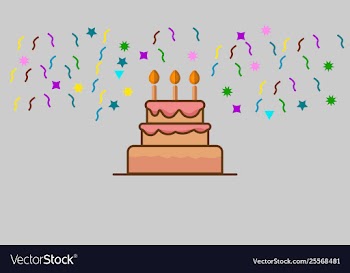 Happy birth day flat design logo vector image