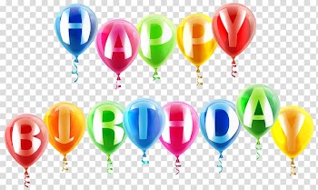 Happy Birthday balloon , Gas balloon Birthday Party Gift, Happy Birthday transparent background PNG clipart