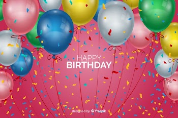 Happy birthday balloons background Free Vector