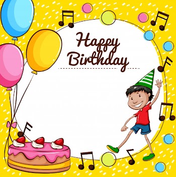 Happy birthday card template Free Vector