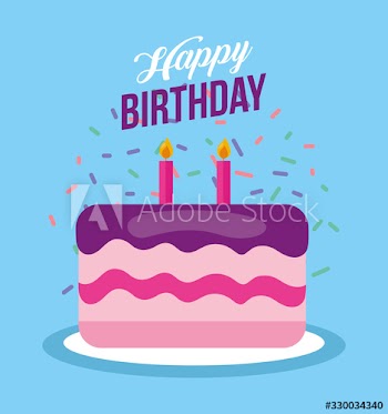 happy birthday celebration card with sweet cake