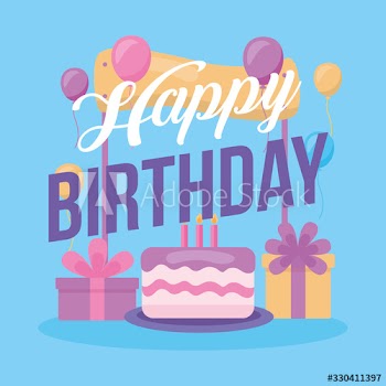 happy birthday celebration card with sweet cake
