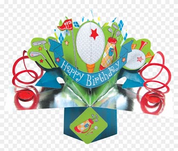 Happy Birthday Golf Pop-up Card - Second Nature Pop Up - Golf