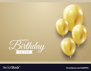 happy birthday greeting template with balloon
