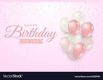 happy birthday greeting template with balloon