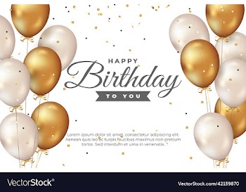 happy birthday greeting template with balloon