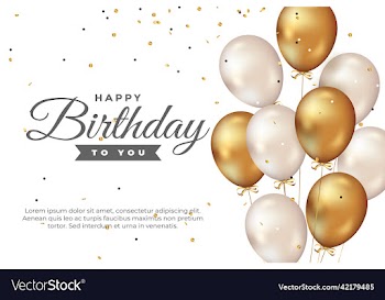 happy birthday greeting template with balloon