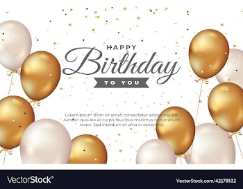 happy birthday greeting template with balloon