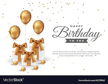 happy birthday greeting template with balloon