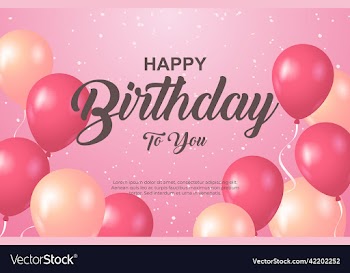 happy birthday greeting template with balloon