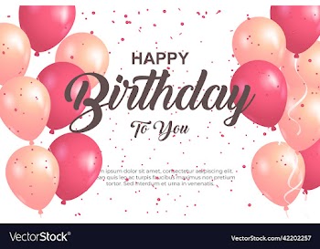 happy birthday greeting template with balloon