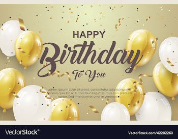 happy birthday greeting template with balloon
