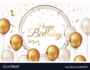 happy birthday greeting template with balloon