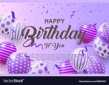 happy birthday greeting template with balloon