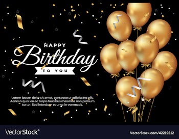 happy birthday greeting template with balloon