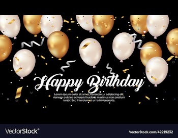 happy birthday greeting template with balloon