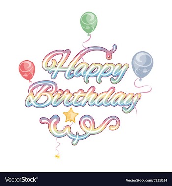 Happy birthday isolated text vector image