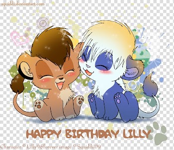 Happy Birthday Lilly, brown lion cub illustration transparent background PNG clipart