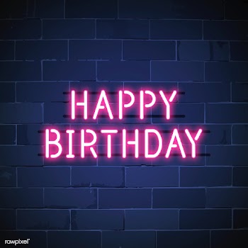 Happy birthday neon sign vector | Free stock vector - 537649
