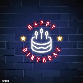 Happy birthday neon sign vector | Free stock vector - 537671