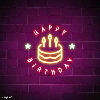 Happy birthday neon sign vector | Free stock vector - 537696