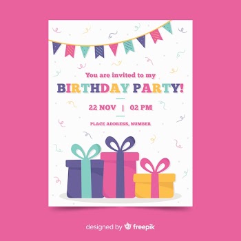 Happy birthday party invitation template Free Vector