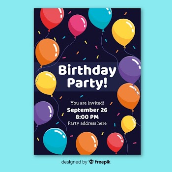 Happy birthday party invitation template Free Vector