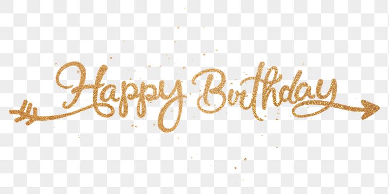 Happy birthday png, gold glittery | Free PNG - rawpixel