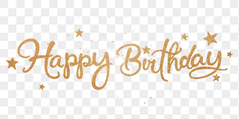 Happy birthday png, gold glittery | Free PNG - rawpixel
