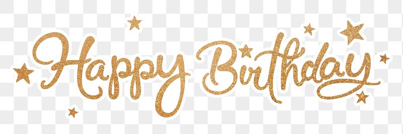 Happy birthday png, gold glittery | Free PNG - rawpixel