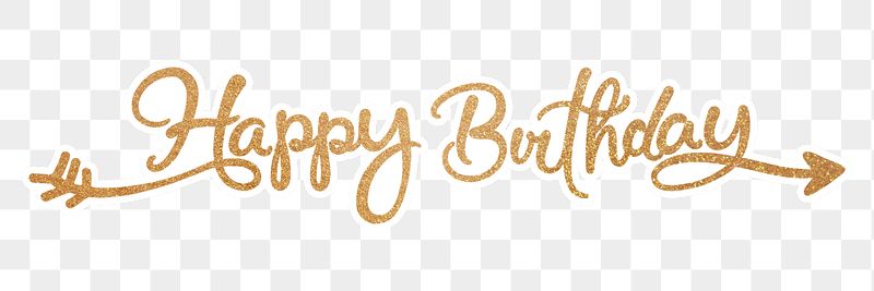 Happy birthday png, gold glittery | Free PNG - rawpixel