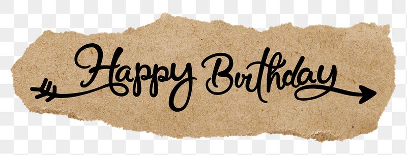 Happy birthday png word, torn | Free PNG - rawpixel
