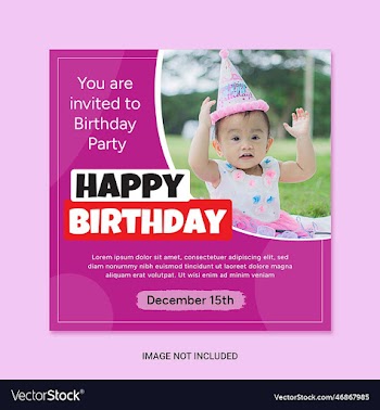 happy birthday post template for social media